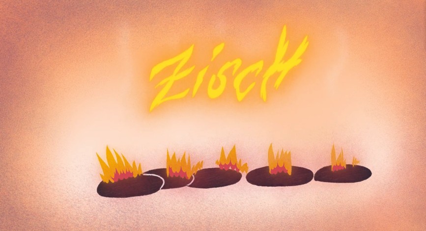 Blick in den Ofen, Zisch, das Feuer geht aus. 